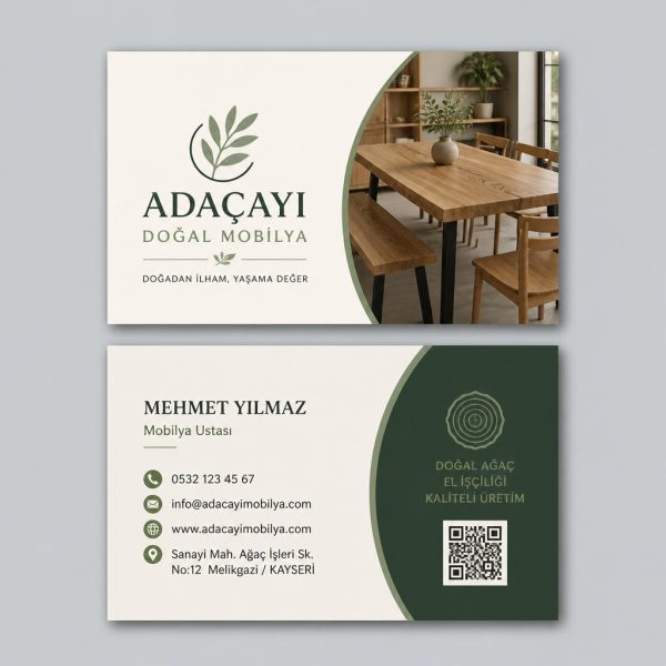 Adaçayı Doğal Mobilya Mobilyacı Marangoz Kartvizit Tasarımı