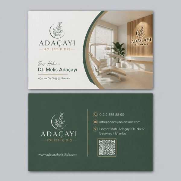 Adaçayı Holistik Diş Diş Hekimi Kartvizit Tasarımı
