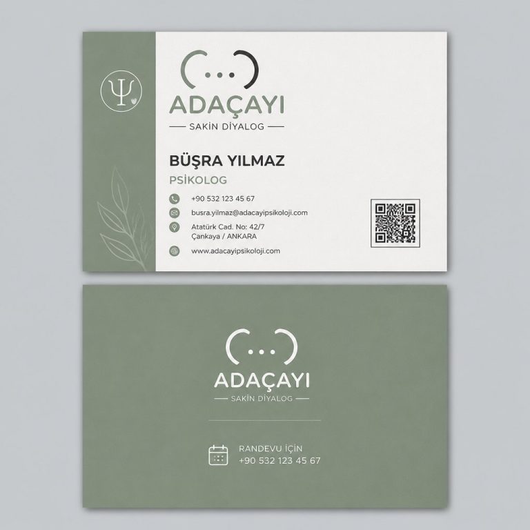 Adaçayı Sakin Diyalog Psikolog Kartvizit Tasarımı Adaçayı Sakin Diyalog Psikolog Kartvizit Tasarımı