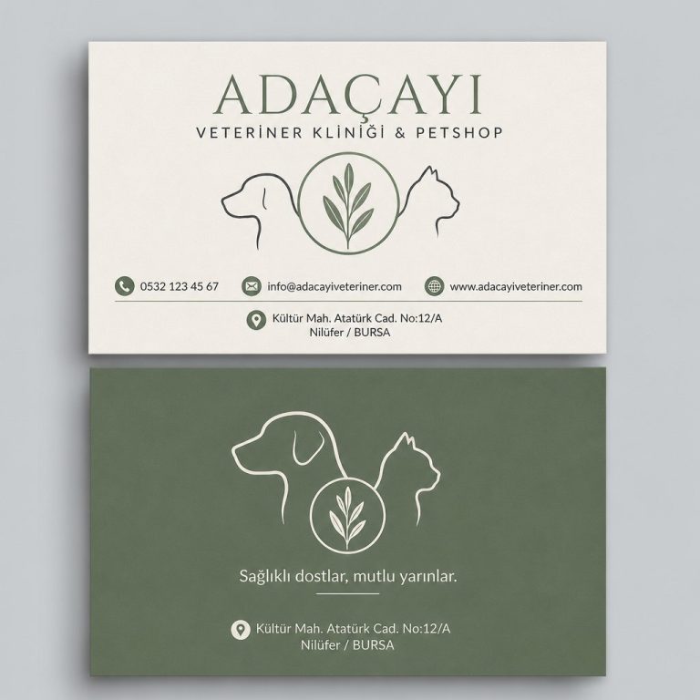 Adaçayı Veteriner Kliniği Veteriner Petshop Kartvizit Tasarımı Adaçayı Veteriner Kliniği Veteriner Petshop Kartvizit Tasarımı