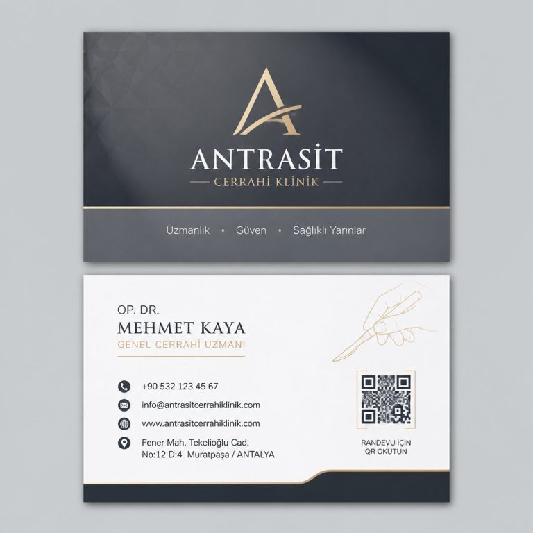 Antrasit Cerrahi Uzman Doktor Klinik Kartvizit Tasarımı Antrasit Cerrahi Uzman Doktor Klinik Kartvizit Tasarımı