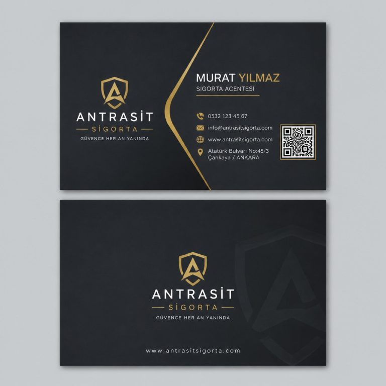 Antrasit CMYK Gold Sigorta Sigorta Acentesi Kartvizit Tasarımı Antrasit CMYK Gold Sigorta Sigorta Acentesi Kartvizit Tasarımı