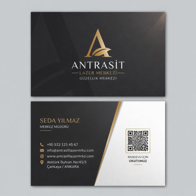 Antrasit Lazer Merkezi Güzellik Merkezi Kartvizit Tasarımı Antrasit Lazer Merkezi Güzellik Merkezi Kartvizit Tasarımı