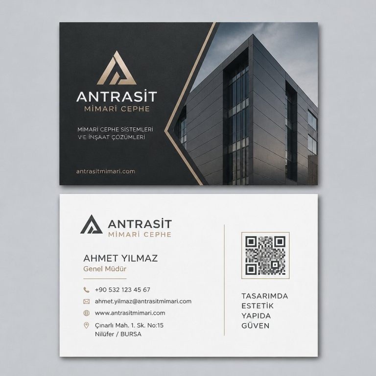 Antrasit Mimari Cephe İnşaat Firması Kartvizit Tasarımı Antrasit Mimari Cephe İnşaat Firması Kartvizit Tasarımı