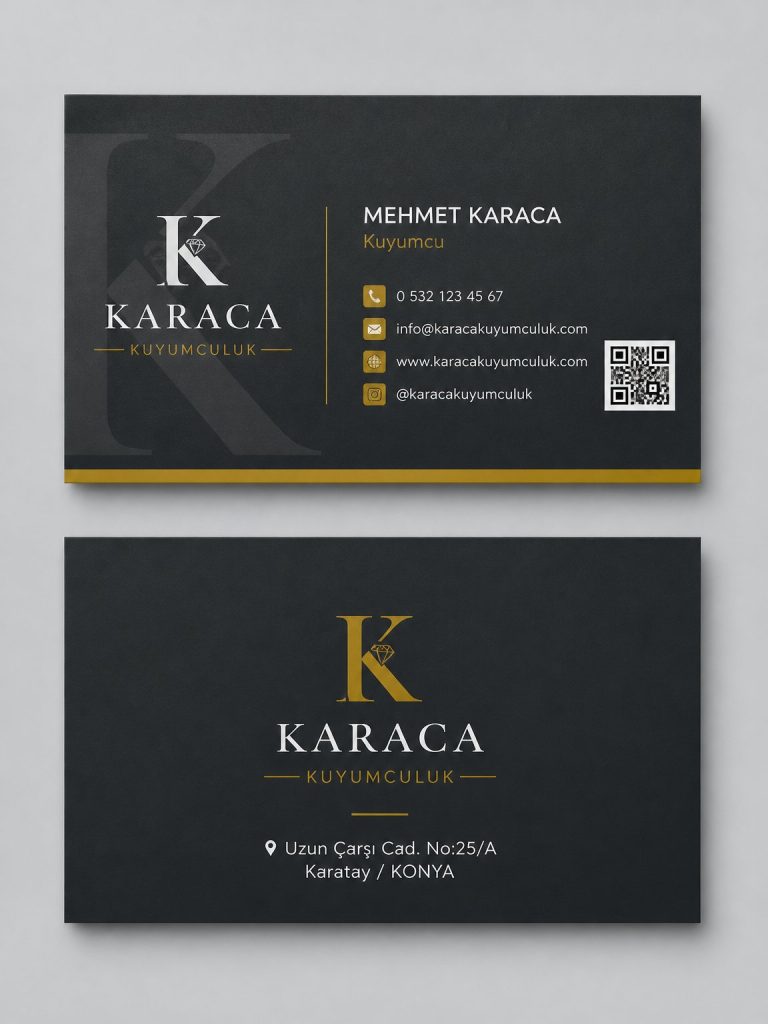 Antrasit Modern Kuyumcu Kuyumcu Kartvizit Tasarımı Antrasit Modern Kuyumcu Kuyumcu Kartvizit Tasarımı