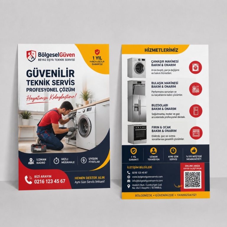 Beyaz EşYa Teknik Servisi Bölgesel Güven Firmaya Özel Broşür Tasarımı Beyaz EşYa Teknik Servisi Bölgesel Güven Firmaya Özel Broşür Tasarımı