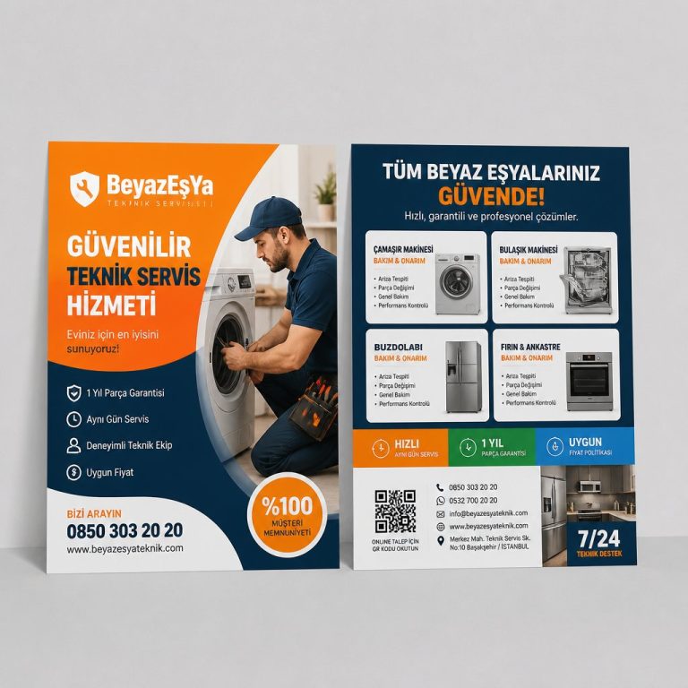 Beyaz EşYa Teknik Servisi Gerçek Mekân Hikâyesi Firmaya Özel Broşür Tasarımı Beyaz EşYa Teknik Servisi Gerçek Mekân Hikâyesi Firmaya Özel Broşür Tasarımı