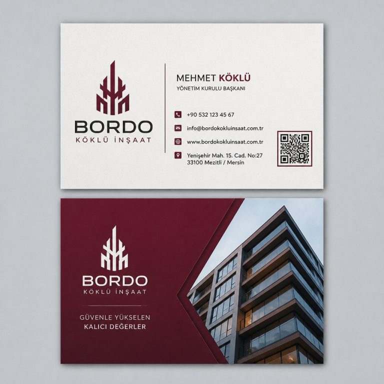 Bordo Köklü İnşaat İnşaat Firması Kartvizit Tasarımı Bordo Köklü İnşaat İnşaat Firması Kartvizit Tasarımı