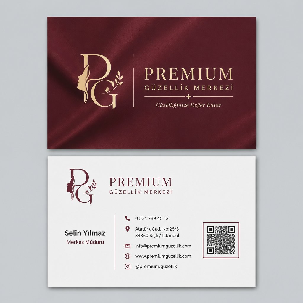 Bordo Premium Güzellik Güzellik Merkezi Kartvizit Tasarımı 1 Bordo Premium Güzellik Güzellik Merkezi Kartvizit Tasarımı
