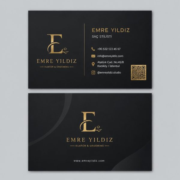 CMYK Gold Premium Salon Kuaför Berber Kartvizit Tasarımı