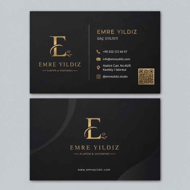 CMYK Gold Premium Salon Kuaför Berber Kartvizit Tasarımı CMYK Gold Premium Salon Kuaför Berber Kartvizit Tasarımı