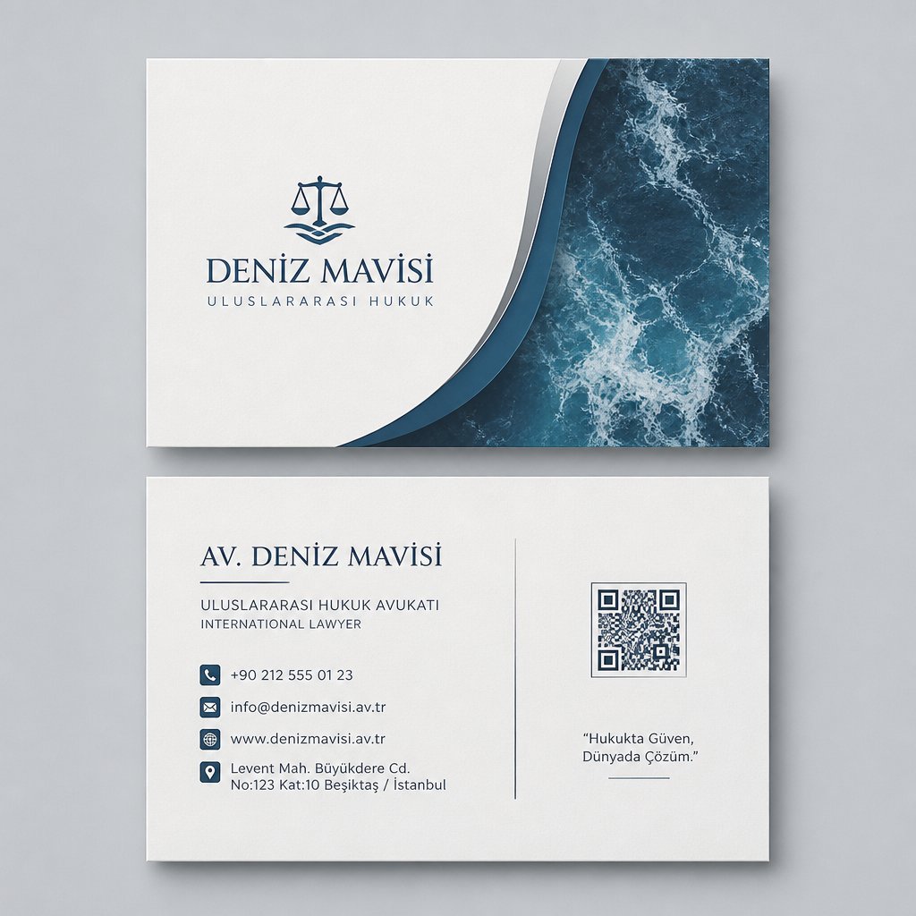 Deniz Mavisi Uluslararası Hukuk Avukat Kartvizit Tasarımı 1 Deniz Mavisi Uluslararası Hukuk Avukat Kartvizit Tasarımı