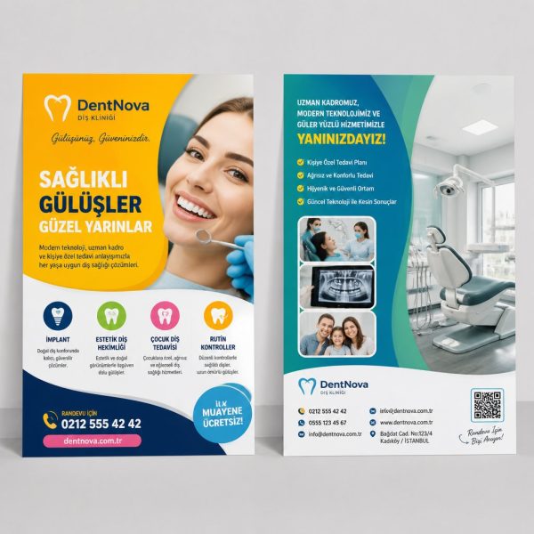 Diş Kliniğİ Bölgesel Güven Firmaya Özel Broşür Tasarımı