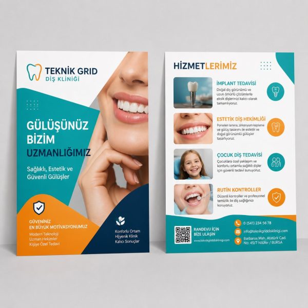 Diş Kliniğİ Teknik Grid Firmaya Özel Broşür Tasarımı