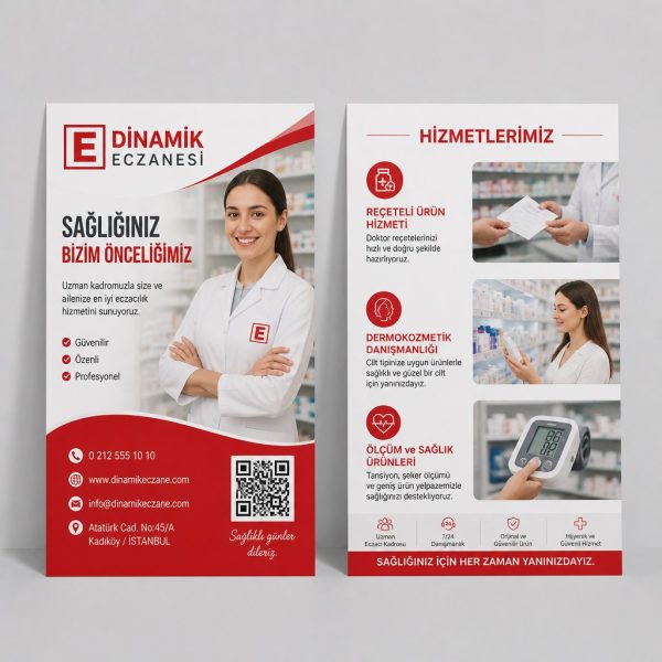 Eczane Dinamik Şerit Firmaya Özel Broşür Tasarımı