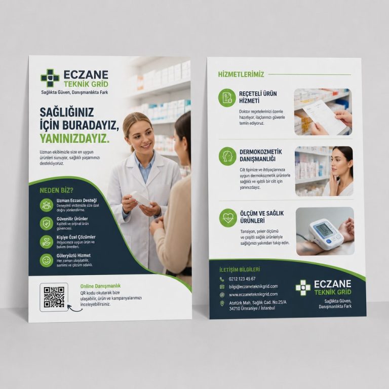 Eczane Teknik Grid Firmaya Özel Broşür Tasarımı