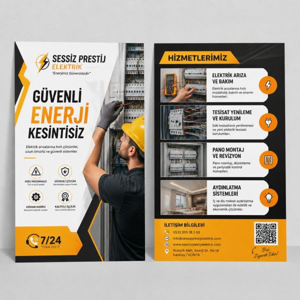 Elektrik Ustası Sessiz Prestij Firmaya Özel Broşür Tasarımı