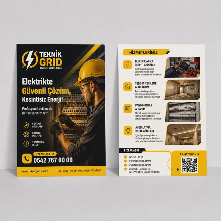 Elektrik Ustası Teknik Grid Firmaya Özel Broşür Tasarımı Elektrik Ustası Teknik Grid Firmaya Özel Broşür Tasarımı