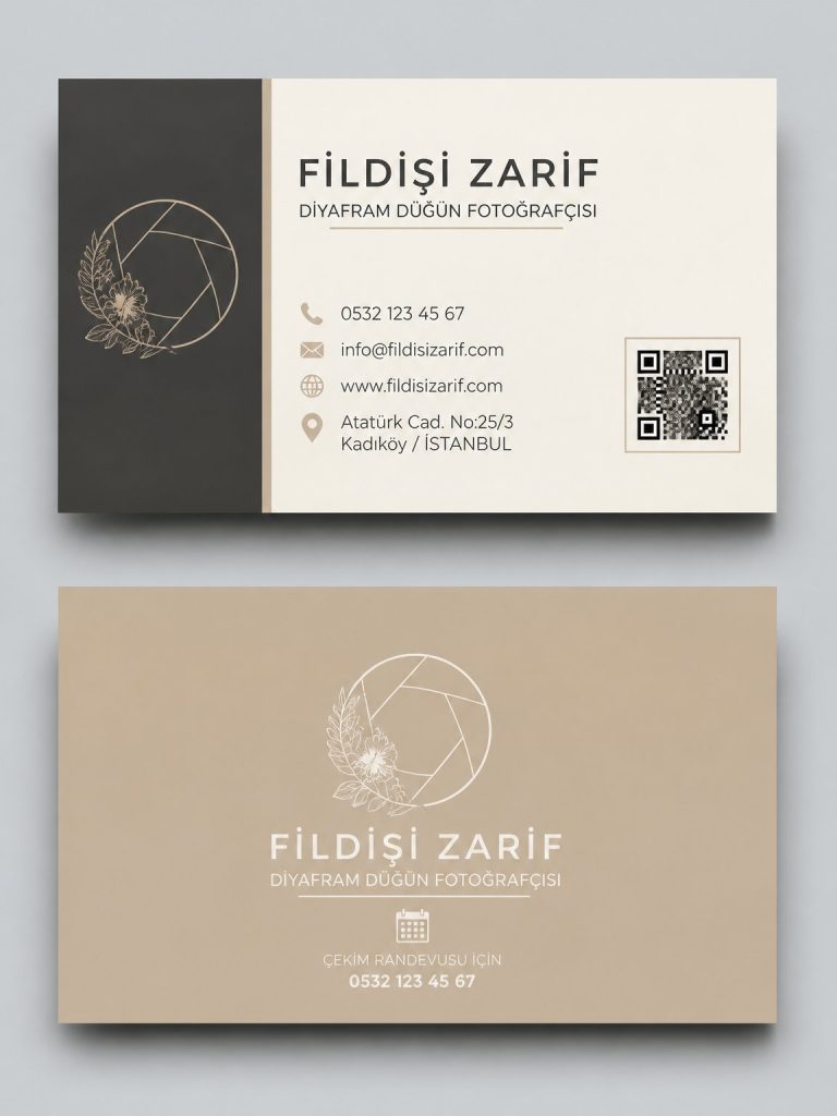 Fildişi Zarif Diyafram Düğün Fotoğrafçısı Kartvizit Tasarımı Fildişi Zarif Diyafram Düğün Fotoğrafçısı Kartvizit Tasarımı
