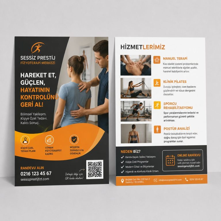 Fizyoterapi Merkezi Sessiz Prestij Firmaya Özel Broşür Tasarımı Fizyoterapi Merkezi Sessiz Prestij Firmaya Özel Broşür Tasarımı