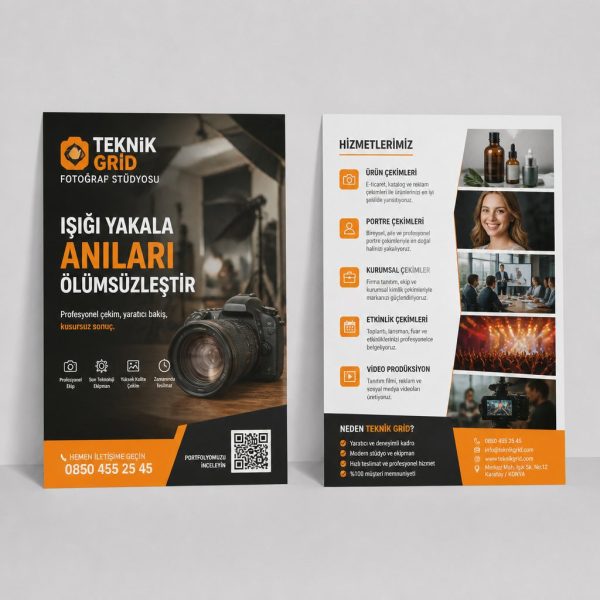 FotoğRaf StüDyosu Teknik Grid Firmaya Özel Broşür Tasarımı