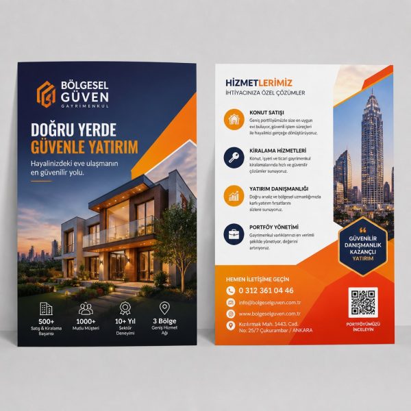 Gayrimenkul DanışManı Bölgesel Güven Firmaya Özel Broşür Tasarımı