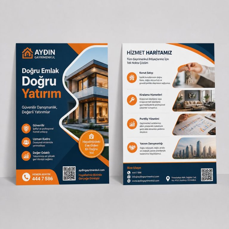 Gayrimenkul DanışManı Hizmet Haritası Firmaya Özel Broşür Tasarımı