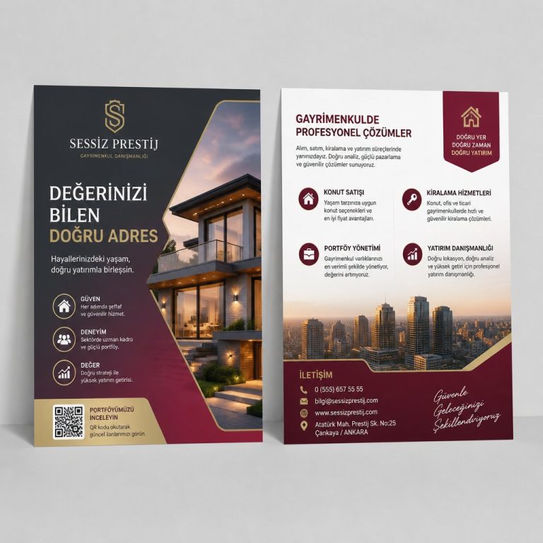 Gayrimenkul DanışManı Sessiz Prestij Firmaya Özel Broşür Tasarımı Gayrimenkul DanışManı Sessiz Prestij Firmaya Özel Broşür Tasarımı