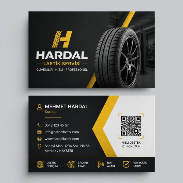 Hardal Lastik Servisi Oto Servis Kartvizit Tasarımı