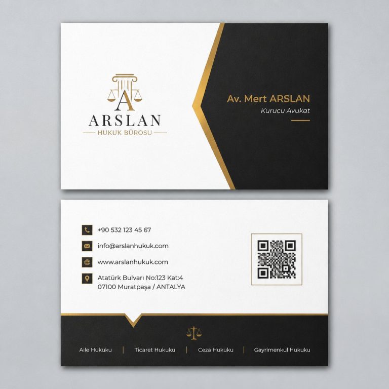 Hardal Siyah Modern Hukuk Avukat Kartvizit Tasarımı Hardal Siyah Modern Hukuk Avukat Kartvizit Tasarımı