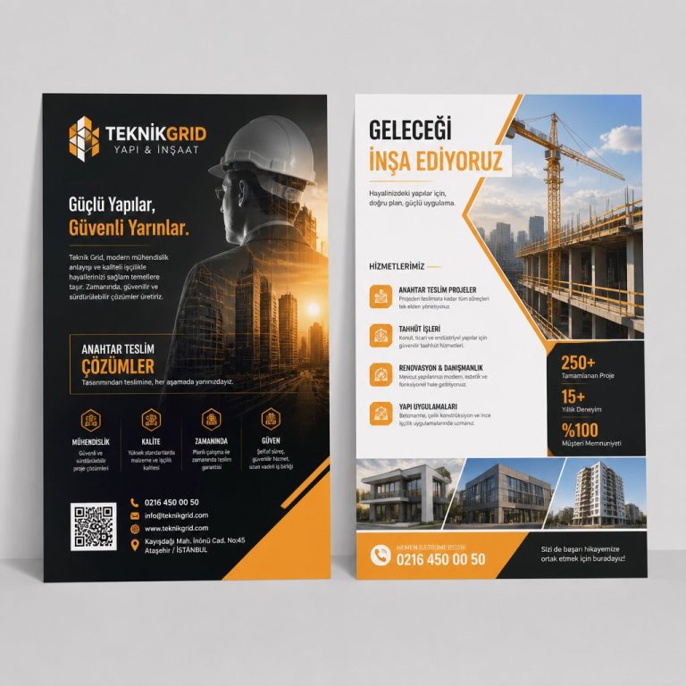 İnşAat Firması Teknik Grid Firmaya Özel Broşür Tasarımı