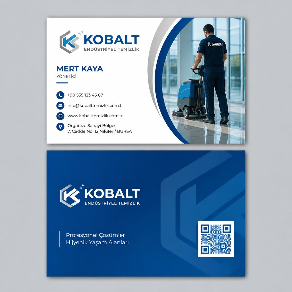 Kobalt Endüstriyel Temizlik Temizlik Firması Kartvizit Tasarımı 1 Kobalt Endüstriyel Temizlik Temizlik Firması Kartvizit Tasarımı