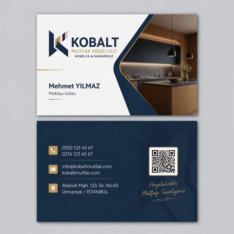 Kobalt Mutfak Mobilyası Mobilyacı Marangoz Kartvizit Tasarımı Kobalt Mutfak Mobilyası Mobilyacı Marangoz Kartvizit Tasarımı