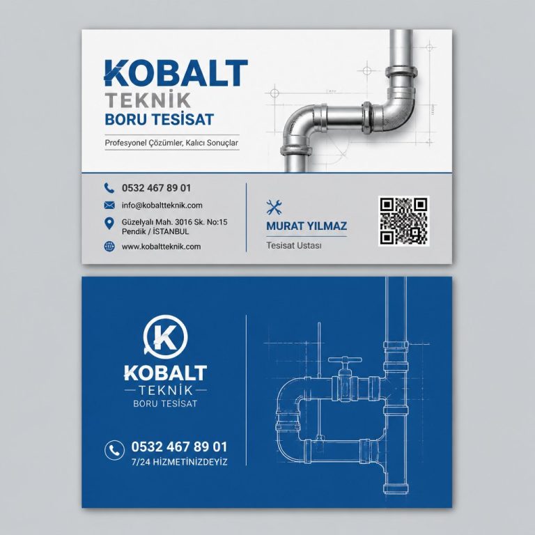 Kobalt Teknik Boru Tesisatçı Kartvizit Tasarımı