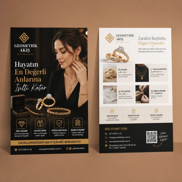 Kuyum MağAzası Geometrik Akış Firmaya Özel Broşür Tasarımı