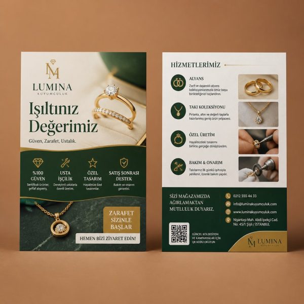 Kuyum MağAzası Hizmet Haritası Firmaya Özel Broşür Tasarımı