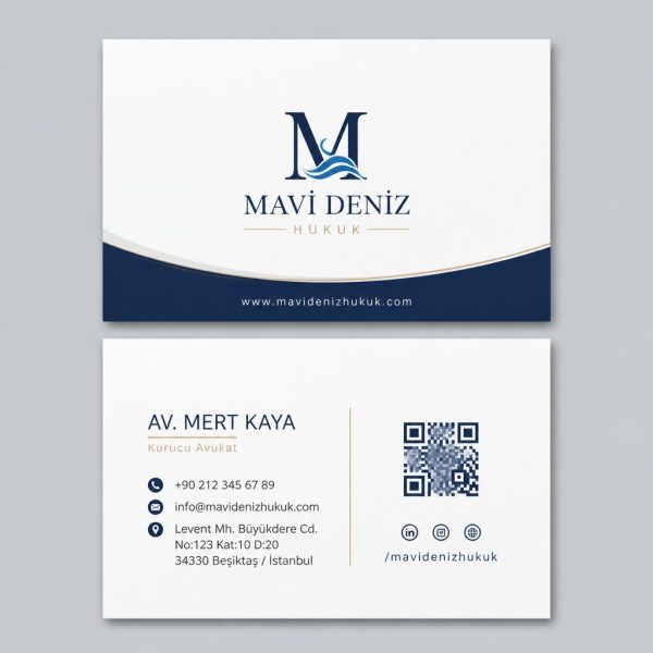 Mavi Deniz Hukuku Avukat Kartvizit Tasarımı