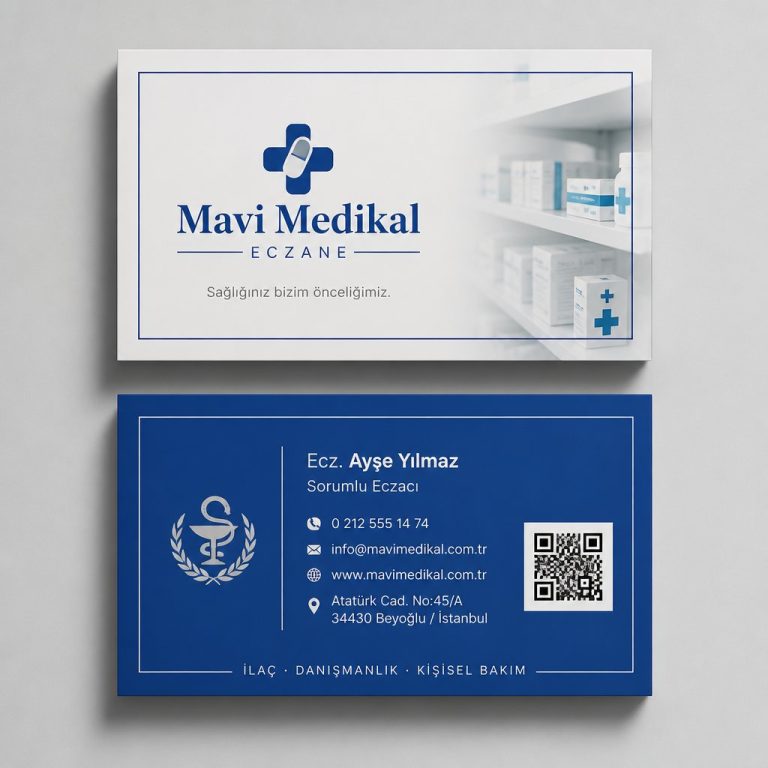 Mavi Medikal Eczane Eczane Kartvizit Tasarımı Mavi Medikal Eczane Eczane Kartvizit Tasarımı