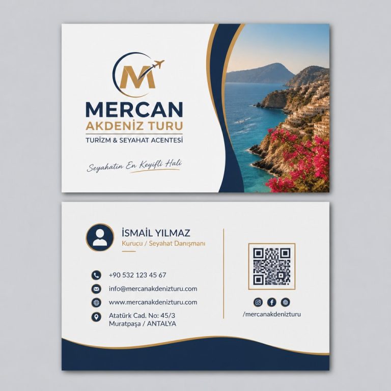 Mercan Akdeniz Turu Turizm Seyahat Acentesi Kartvizit Tasarımı