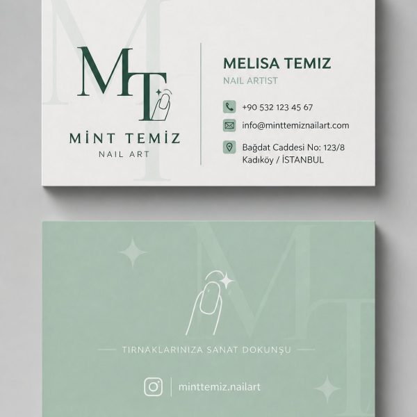 Mint Temiz Nail Art Nail Art Kartvizit Tasarımı