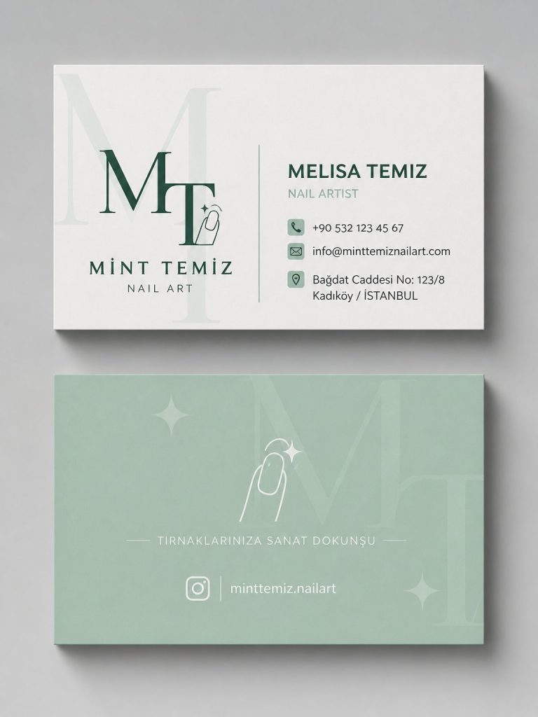 Mint Temiz Nail Art Nail Art Kartvizit Tasarımı Mint Temiz Nail Art Nail Art Kartvizit Tasarımı