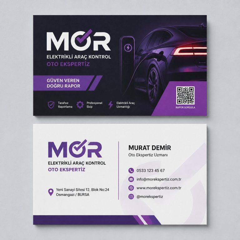 Mor Elektrikli Araç Kontrol Oto Ekspertiz Kartvizit Tasarımı Mor Elektrikli Araç Kontrol Oto Ekspertiz Kartvizit Tasarımı