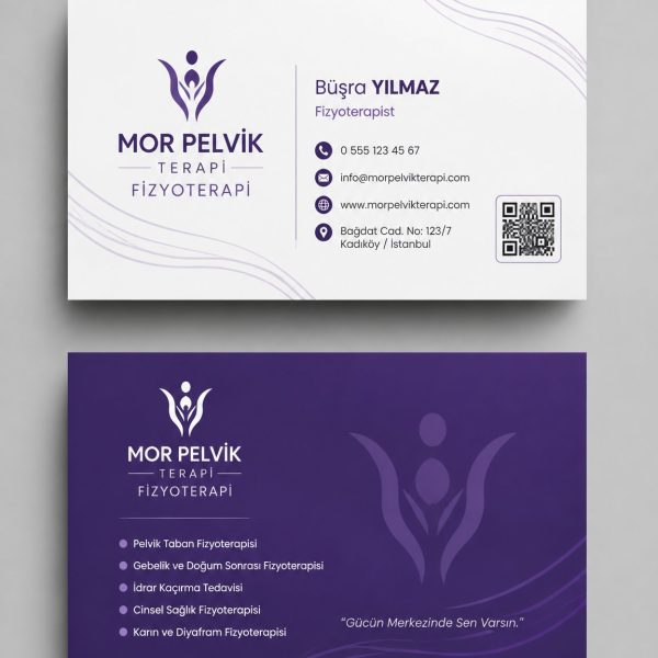 Mor Pelvik Terapi Fizyoterapist Kartvizit Tasarımı