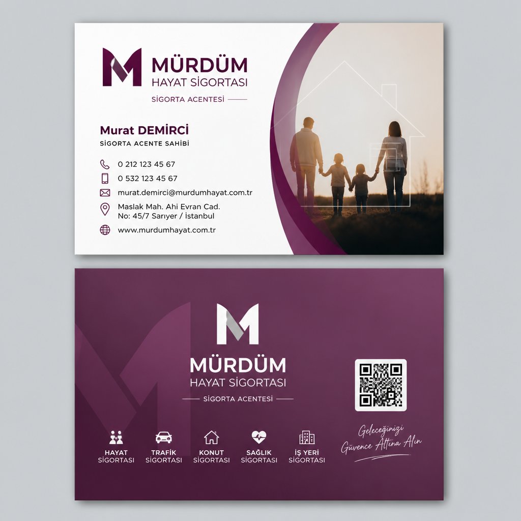Mürdüm Hayat Sigortası Sigorta Acentesi Kartvizit Tasarımı 1 Mürdüm Hayat Sigortası Sigorta Acentesi Kartvizit Tasarımı