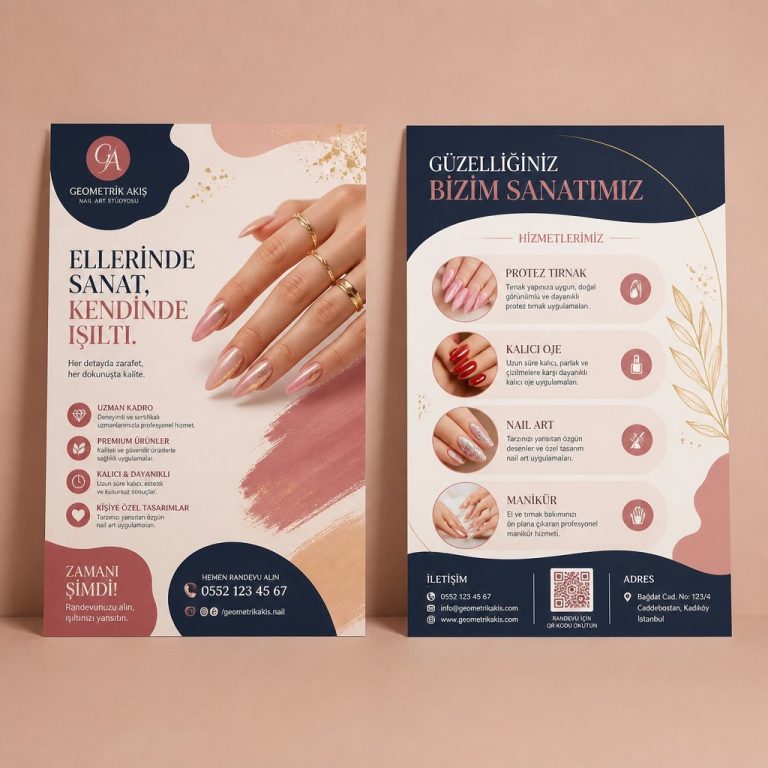 Nail Art StüDyosu Geometrik Akış Firmaya Özel Broşür Tasarımı Nail Art StüDyosu Geometrik Akış Firmaya Özel Broşür Tasarımı