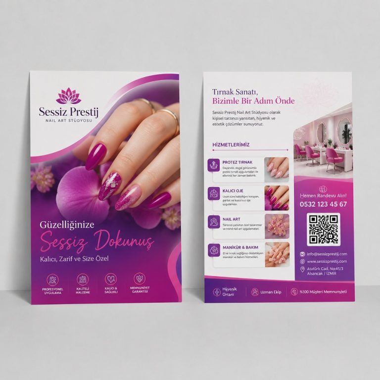 Nail Art StüDyosu Sessiz Prestij Firmaya Özel Broşür Tasarımı