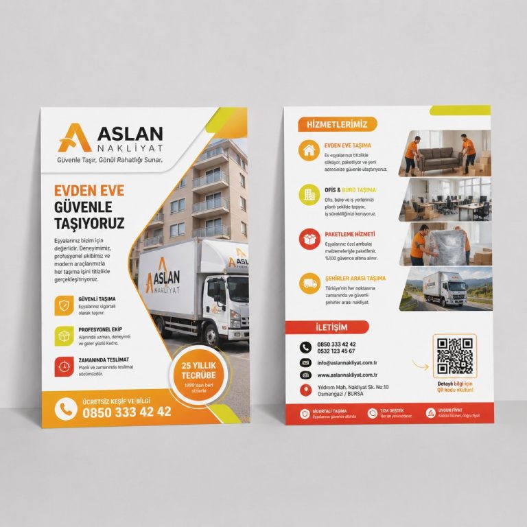 Nakliyat Firması Gerçek Mekân Hikâyesi Firmaya Özel Broşür Tasarımı