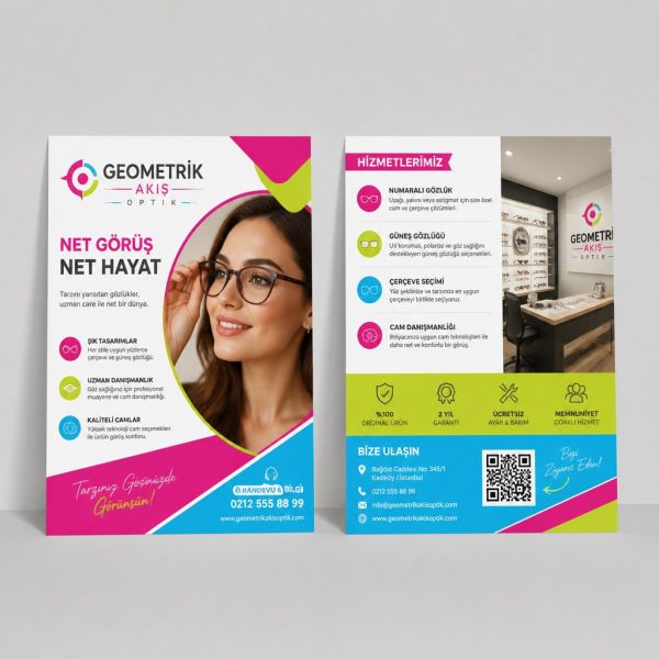 Optik MağAzası Geometrik Akış Firmaya Özel Broşür Tasarımı