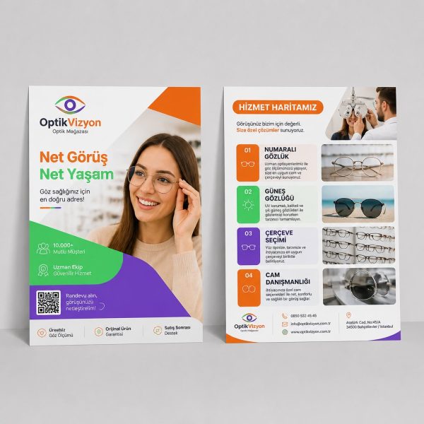 Optik MağAzası Hizmet Haritası Firmaya Özel Broşür Tasarımı
