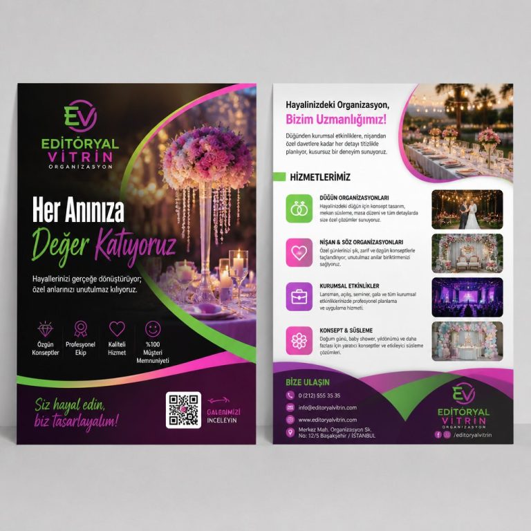 Organizasyon Firması Editoryal Vitrin Firmaya Özel Broşür Tasarımı Organizasyon Firması Editoryal Vitrin Firmaya Özel Broşür Tasarımı